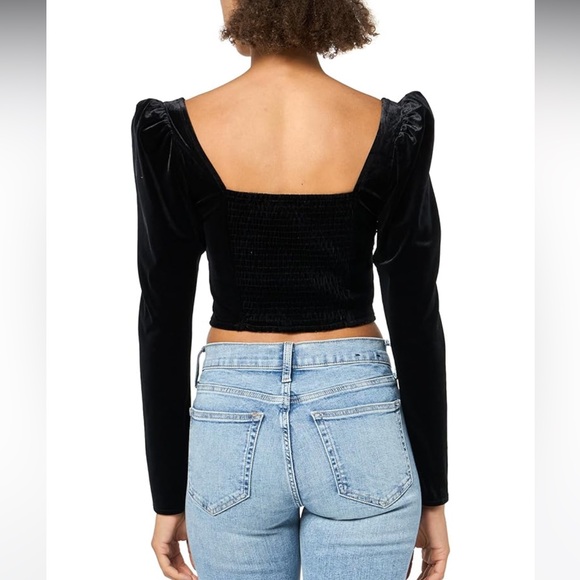 ASTR the Label Ashbury Top Women’s M Long Sleeve Corset Black Goth Hoco Vamp NEW - Picture 2 of 10